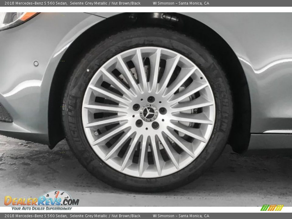 2018 Mercedes-Benz S 560 Sedan Selenite Grey Metallic / Nut Brown/Black Photo #9