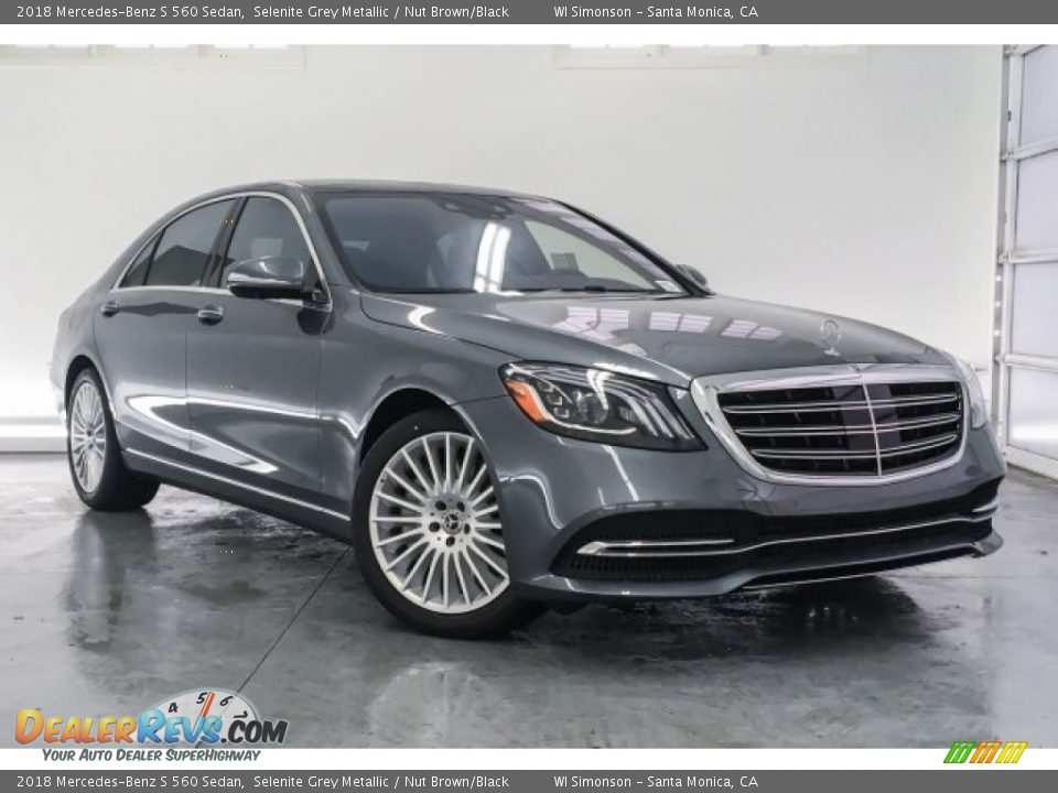 2018 Mercedes-Benz S 560 Sedan Selenite Grey Metallic / Nut Brown/Black Photo #12