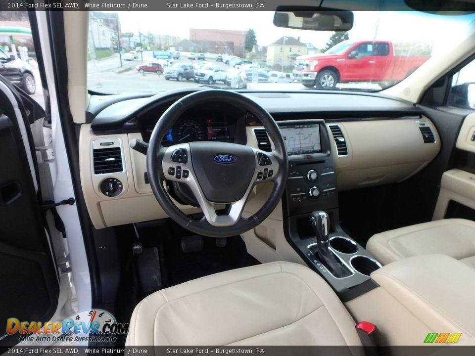 2014 Ford Flex SEL AWD White Platinum / Dune Photo #12