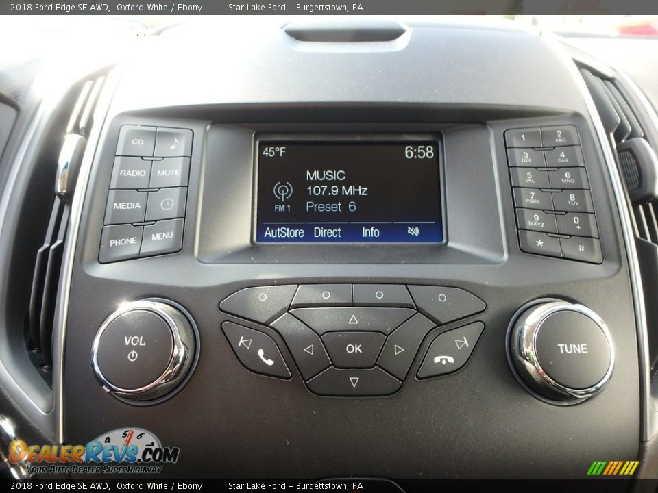 2018 Ford Edge SE AWD Oxford White / Ebony Photo #19