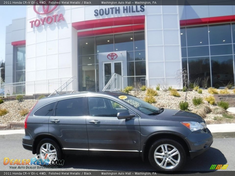2011 Honda CR-V EX-L 4WD Polished Metal Metallic / Black Photo #2