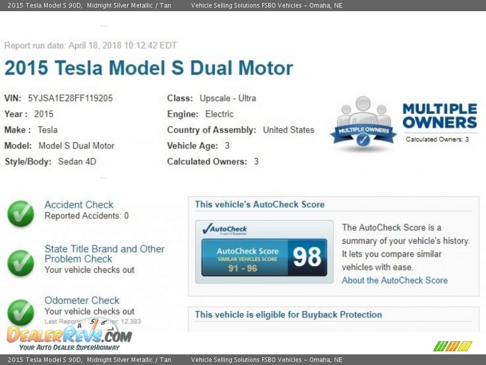 2015 Tesla Model S 90D Midnight Silver Metallic / Tan Photo #2