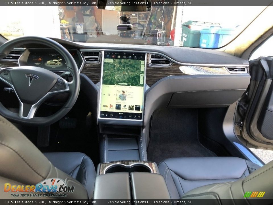 2015 Tesla Model S 90D Midnight Silver Metallic / Tan Photo #8