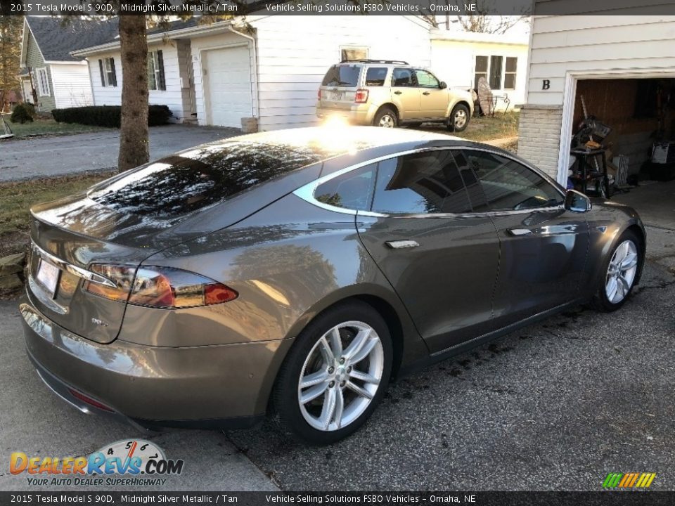 2015 Tesla Model S 90D Midnight Silver Metallic / Tan Photo #10