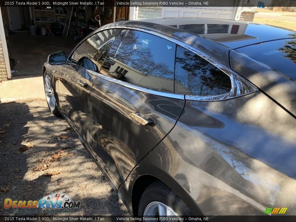 2015 Tesla Model S 90D Midnight Silver Metallic / Tan Photo #11