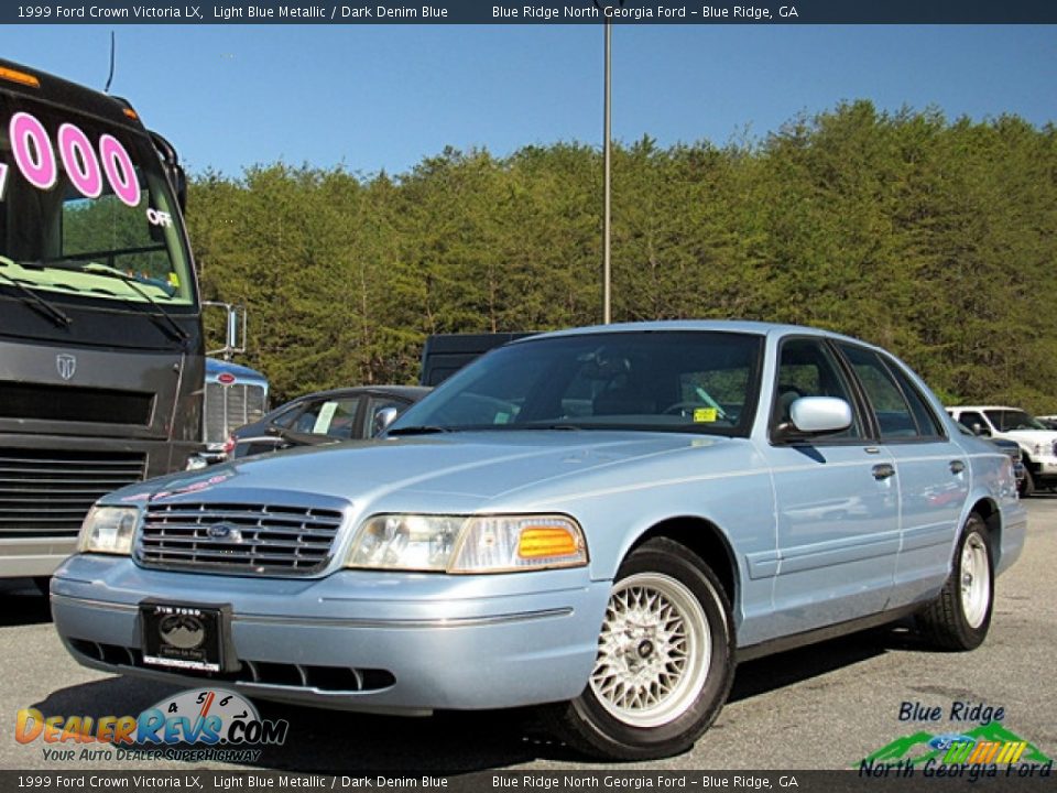 1999 Ford Crown Victoria LX Light Blue Metallic / Dark Denim Blue Photo #1