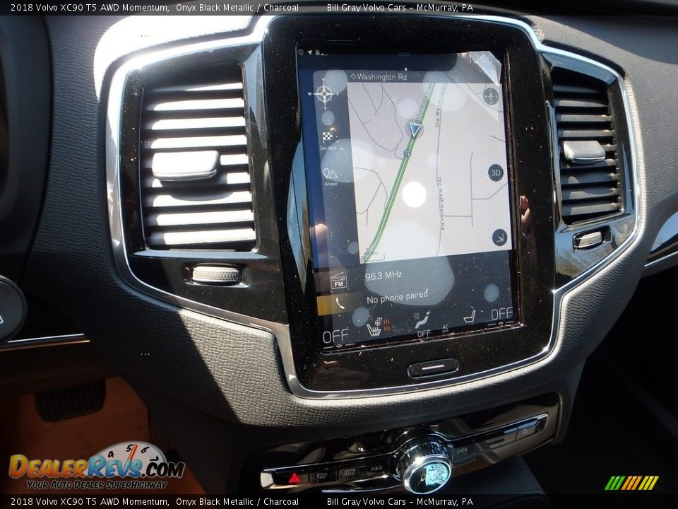 2018 Volvo XC90 T5 AWD Momentum Onyx Black Metallic / Charcoal Photo #14