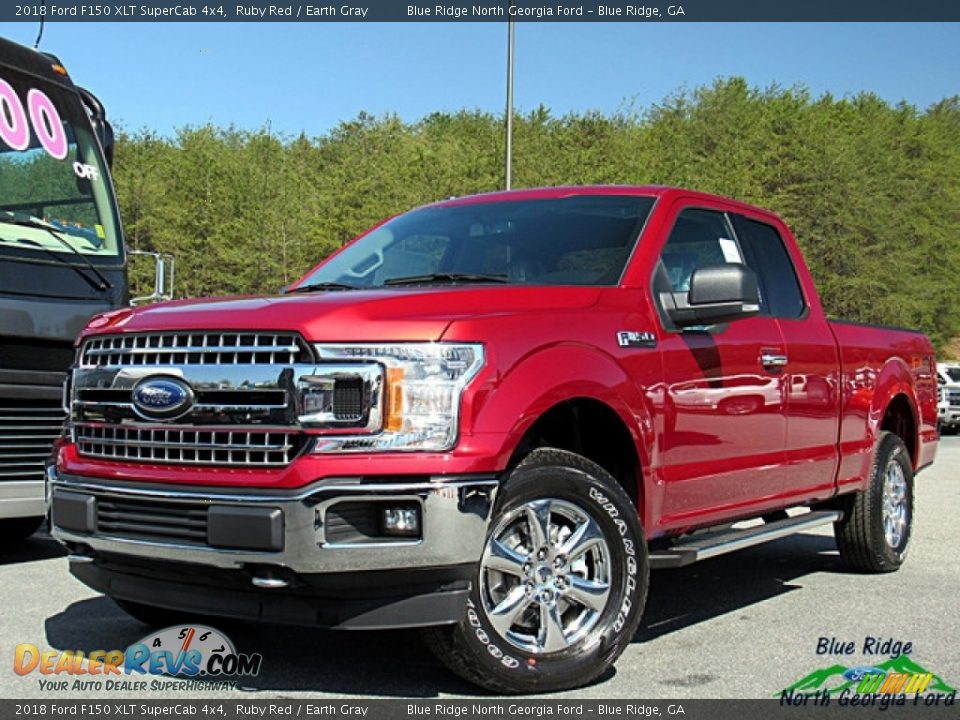 2018 Ford F150 XLT SuperCab 4x4 Ruby Red / Earth Gray Photo #1