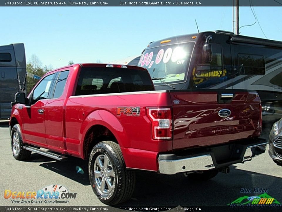 2018 Ford F150 XLT SuperCab 4x4 Ruby Red / Earth Gray Photo #3