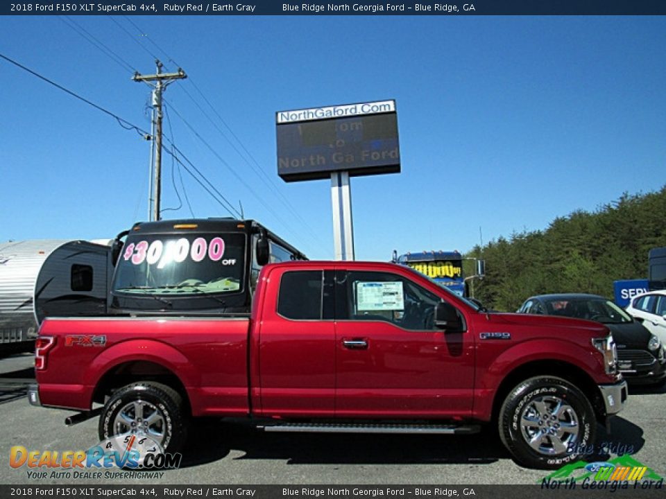 2018 Ford F150 XLT SuperCab 4x4 Ruby Red / Earth Gray Photo #6