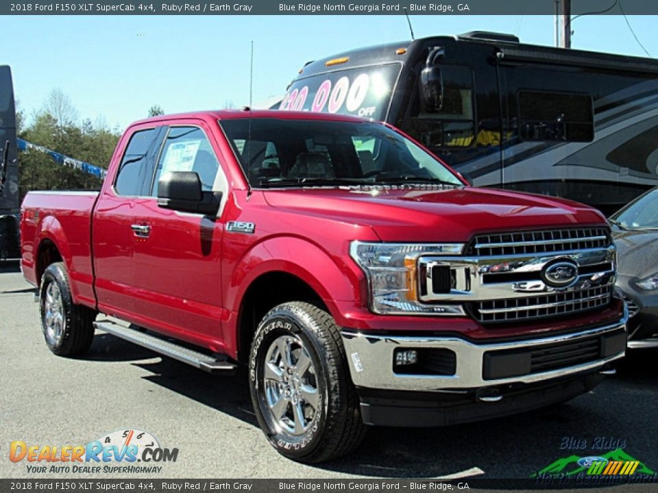 2018 Ford F150 XLT SuperCab 4x4 Ruby Red / Earth Gray Photo #7