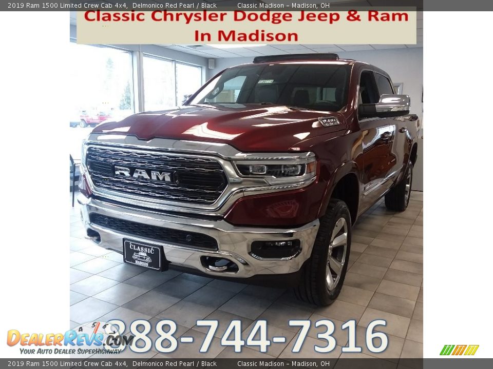 2019 Ram 1500 Limited Crew Cab 4x4 Delmonico Red Pearl / Black Photo #1