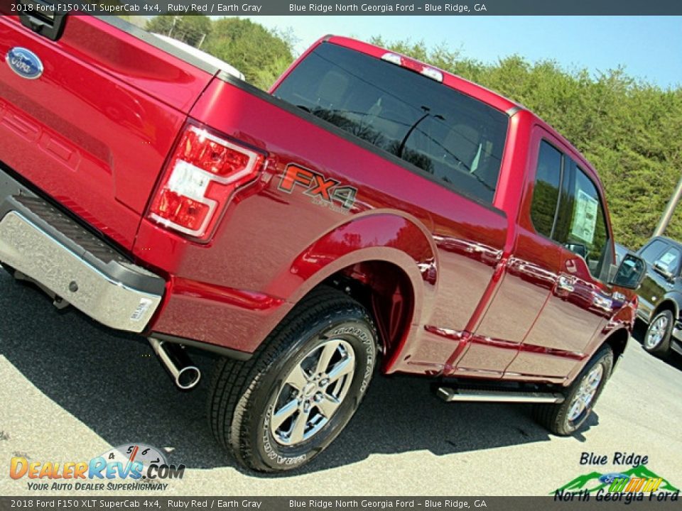 2018 Ford F150 XLT SuperCab 4x4 Ruby Red / Earth Gray Photo #31