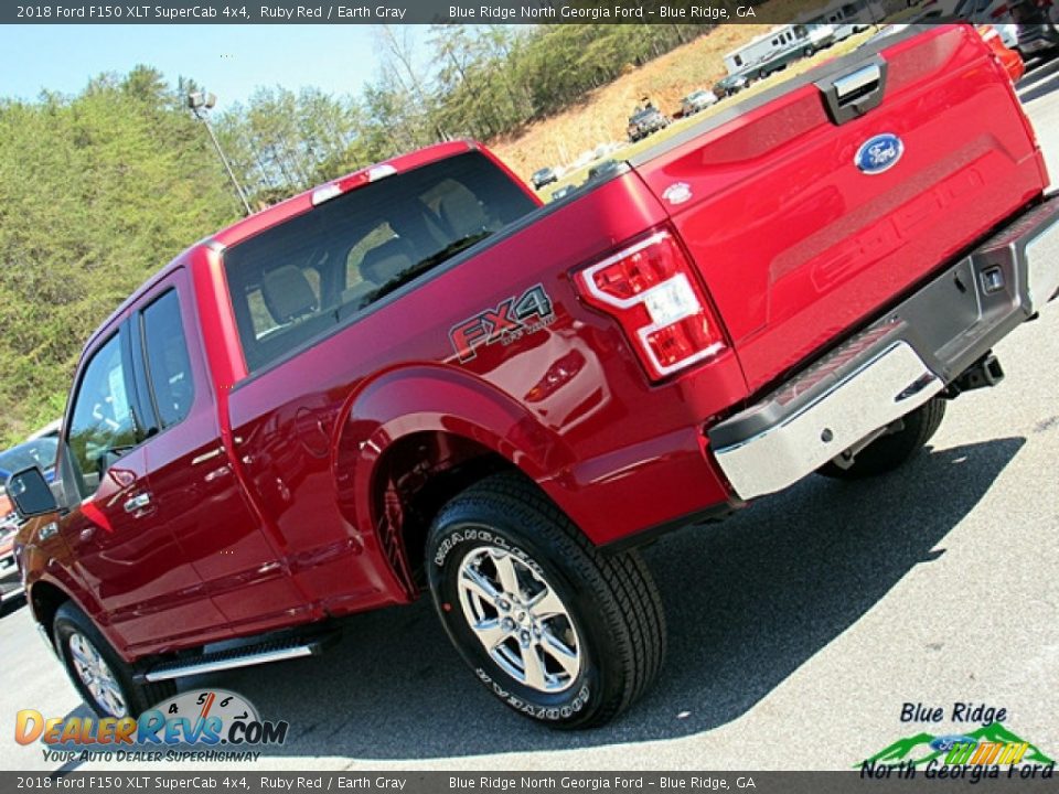 2018 Ford F150 XLT SuperCab 4x4 Ruby Red / Earth Gray Photo #32