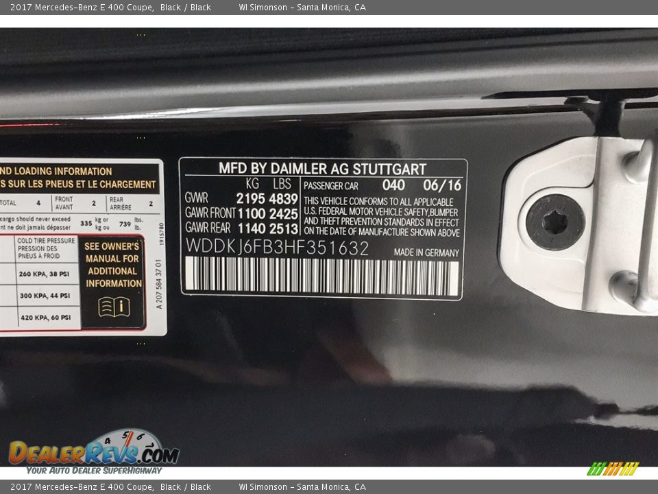 2017 Mercedes-Benz E 400 Coupe Black / Black Photo #26