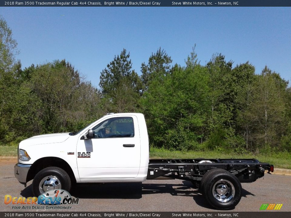 2018 Ram 3500 Tradesman Regular Cab 4x4 Chassis Bright White / Black/Diesel Gray Photo #1