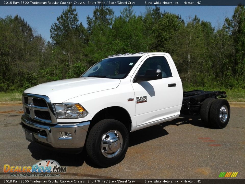 2018 Ram 3500 Tradesman Regular Cab 4x4 Chassis Bright White / Black/Diesel Gray Photo #2