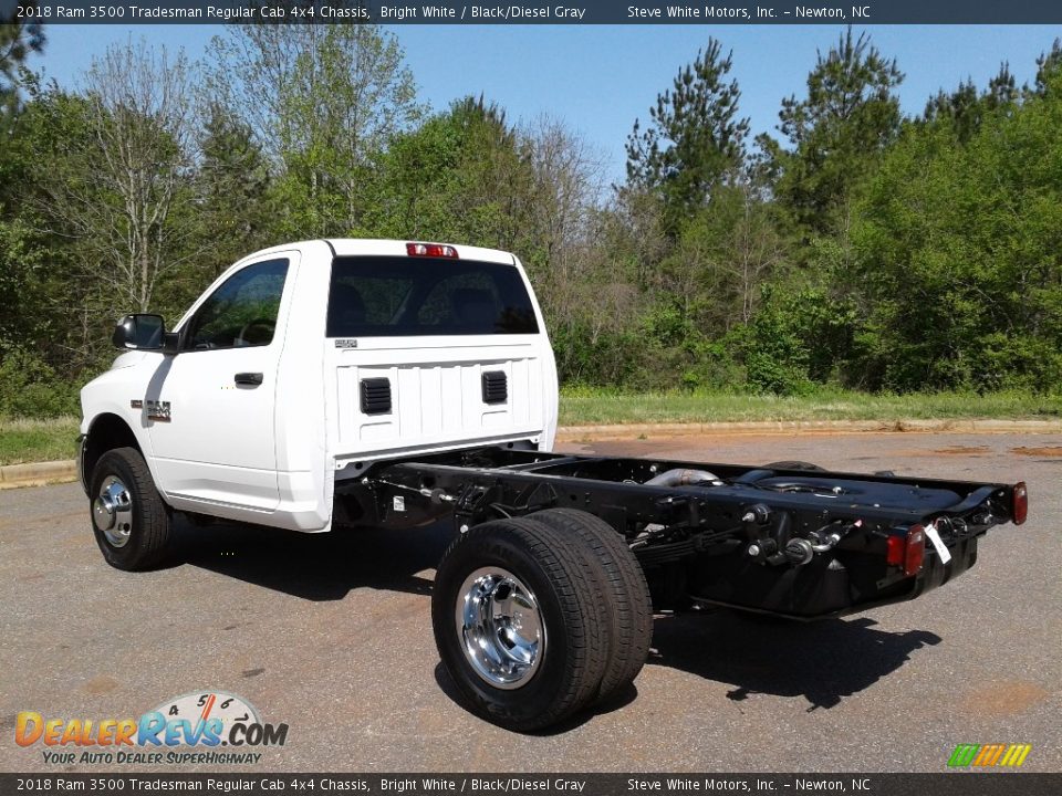 2018 Ram 3500 Tradesman Regular Cab 4x4 Chassis Bright White / Black/Diesel Gray Photo #8