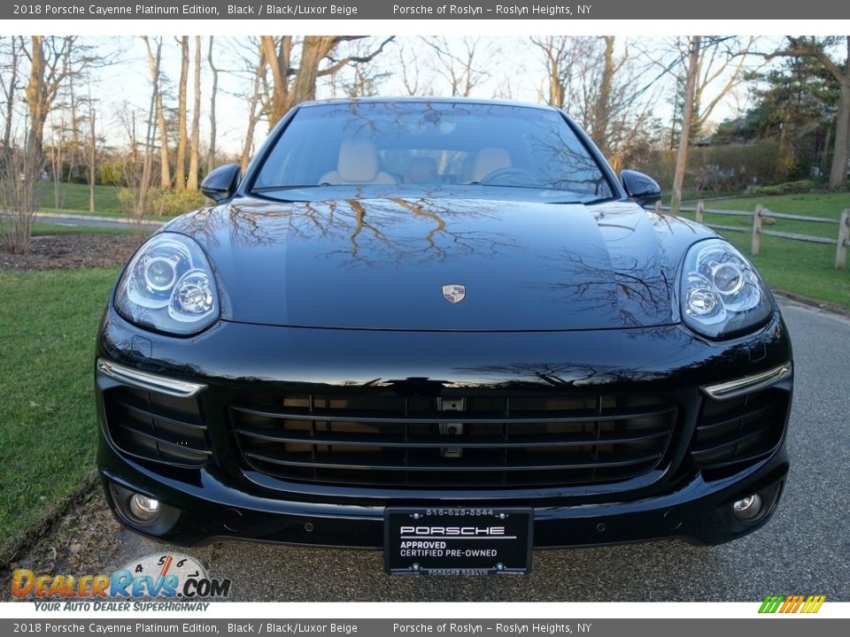 2018 Porsche Cayenne Platinum Edition Black / Black/Luxor Beige Photo #2