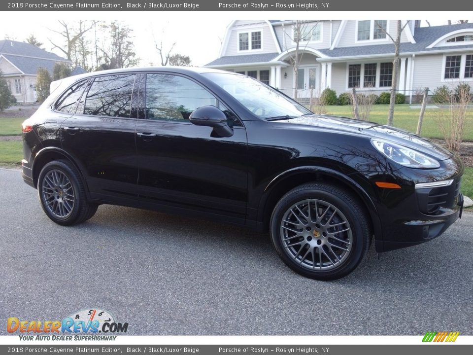 2018 Porsche Cayenne Platinum Edition Black / Black/Luxor Beige Photo #8