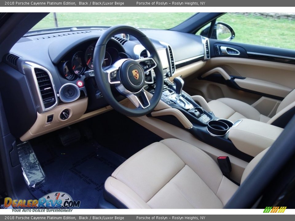 Black/Luxor Beige Interior - 2018 Porsche Cayenne Platinum Edition Photo #10