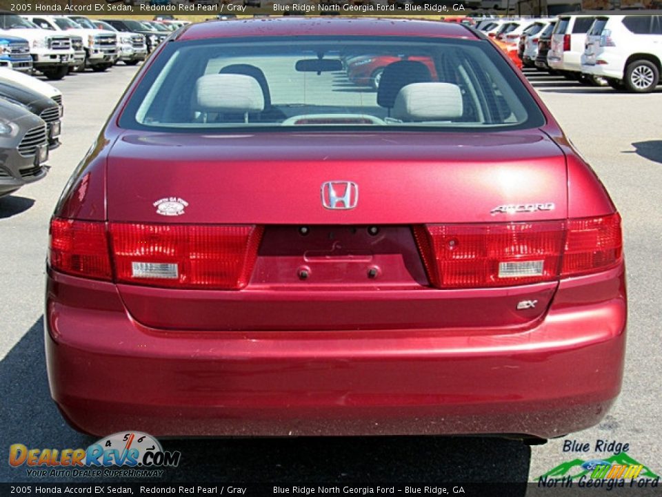 2005 Honda Accord EX Sedan Redondo Red Pearl / Gray Photo #4
