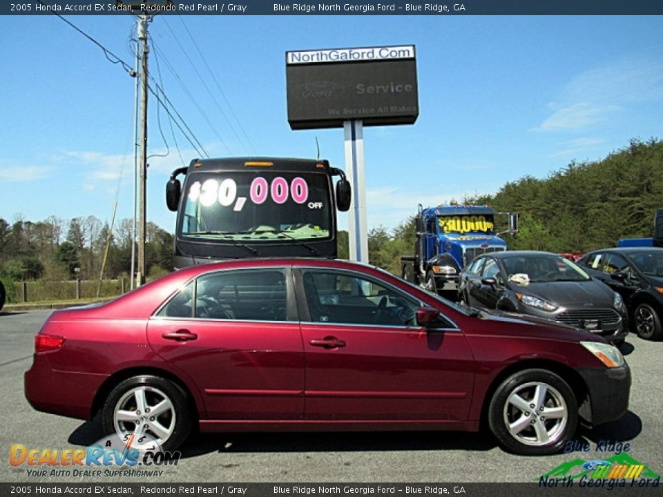2005 Honda Accord EX Sedan Redondo Red Pearl / Gray Photo #6