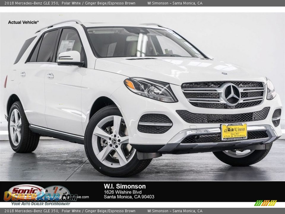 2018 Mercedes-Benz GLE 350 Polar White / Ginger Beige/Espresso Brown Photo #1