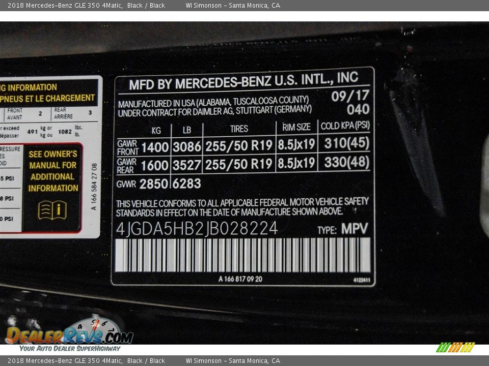 2018 Mercedes-Benz GLE 350 4Matic Black / Black Photo #10
