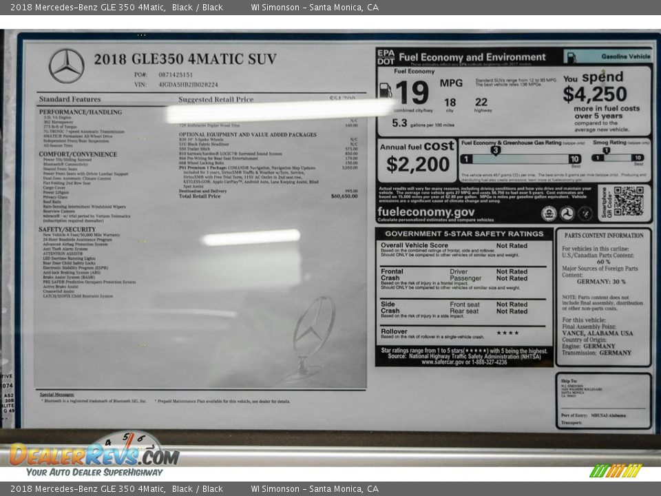 2018 Mercedes-Benz GLE 350 4Matic Black / Black Photo #11