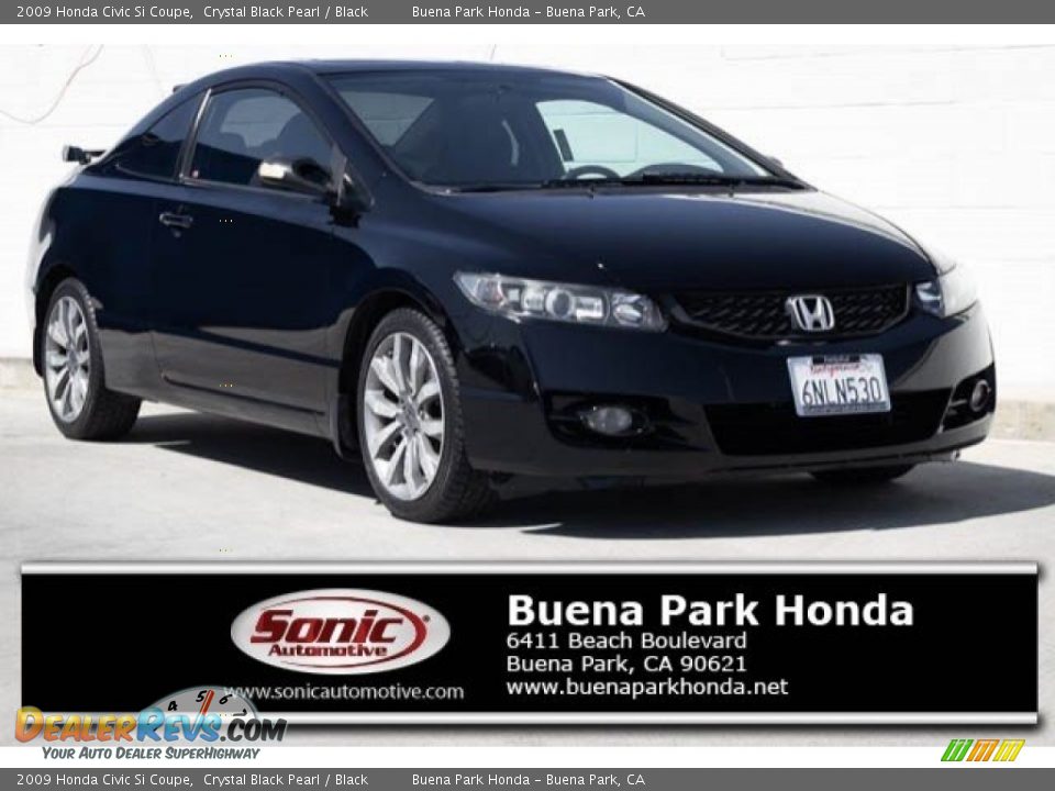 2009 Honda Civic Si Coupe Crystal Black Pearl / Black Photo #1