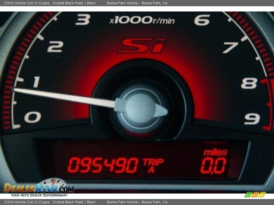 2009 Honda Civic Si Coupe Crystal Black Pearl / Black Photo #6