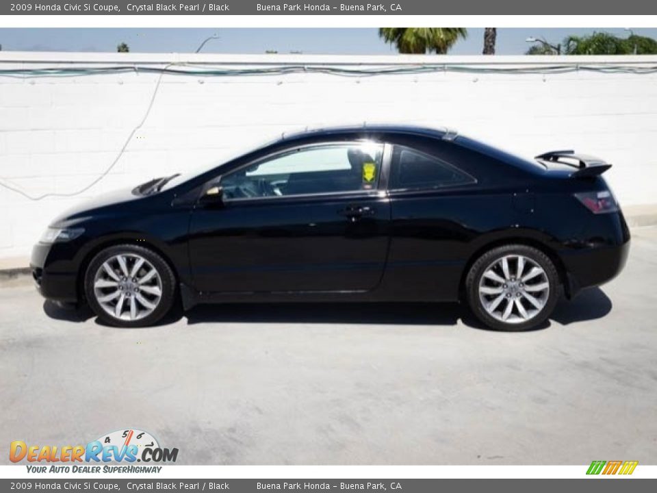 2009 Honda Civic Si Coupe Crystal Black Pearl / Black Photo #9