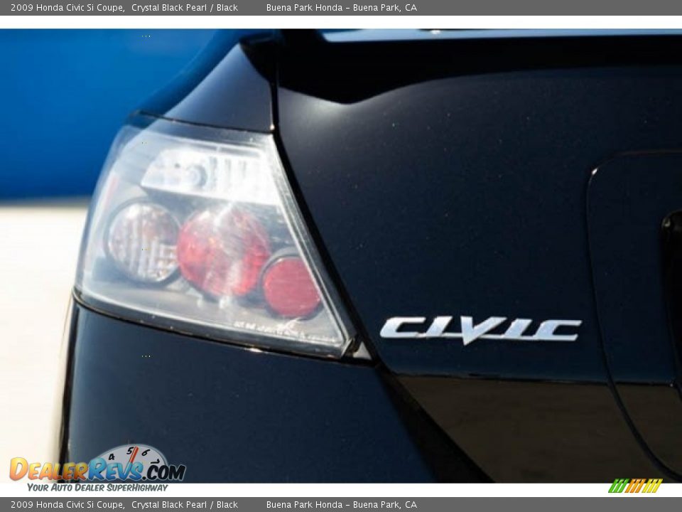 2009 Honda Civic Si Coupe Crystal Black Pearl / Black Photo #12
