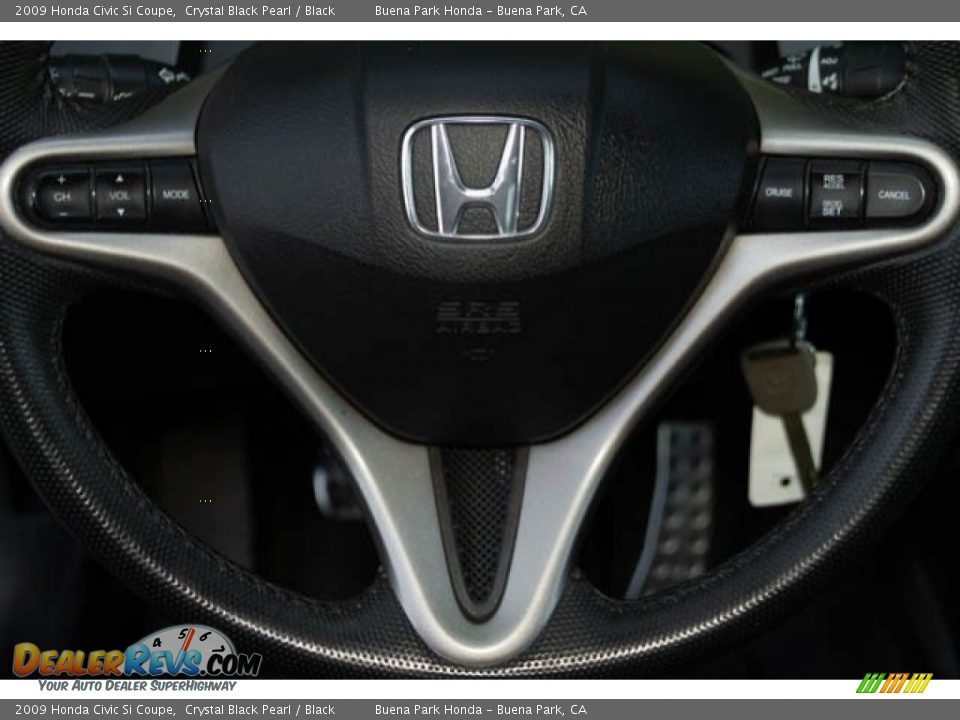 2009 Honda Civic Si Coupe Crystal Black Pearl / Black Photo #15