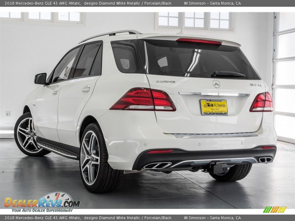 2018 Mercedes-Benz GLE 43 AMG 4Matic designo Diamond White Metallic / Porcelain/Black Photo #3