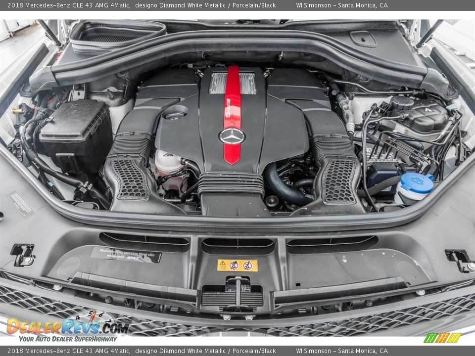 2018 Mercedes-Benz GLE 43 AMG 4Matic designo Diamond White Metallic / Porcelain/Black Photo #8