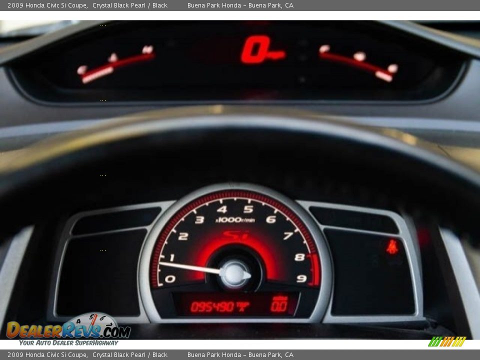 2009 Honda Civic Si Coupe Crystal Black Pearl / Black Photo #25