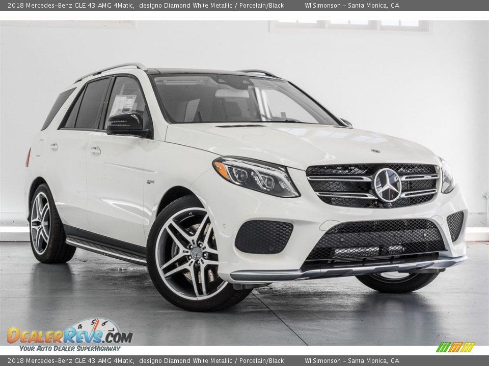 2018 Mercedes-Benz GLE 43 AMG 4Matic designo Diamond White Metallic / Porcelain/Black Photo #12