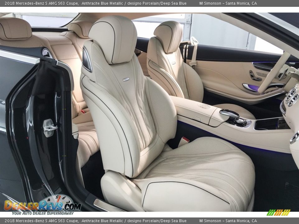 designo Porcelain/Deep Sea Blue Interior - 2018 Mercedes-Benz S AMG S63 Coupe Photo #6