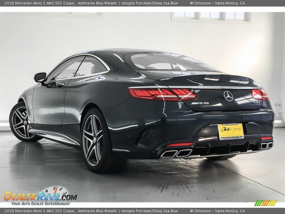 2018 Mercedes-Benz S AMG S63 Coupe Anthracite Blue Metallic / designo Porcelain/Deep Sea Blue Photo #10