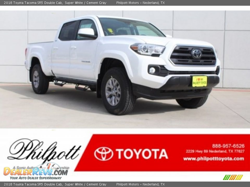 2018 Toyota Tacoma SR5 Double Cab Super White / Cement Gray Photo #1