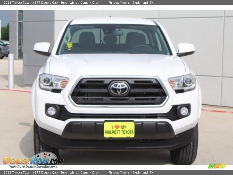 2018 Toyota Tacoma SR5 Double Cab Super White / Cement Gray Photo #2