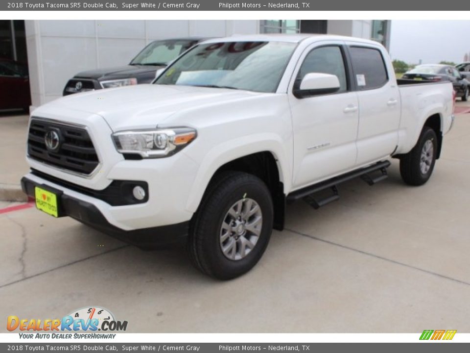 2018 Toyota Tacoma SR5 Double Cab Super White / Cement Gray Photo #3