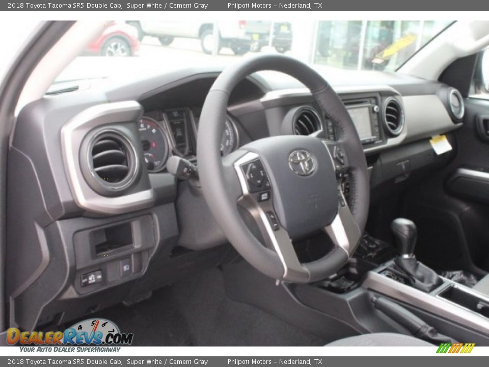 2018 Toyota Tacoma SR5 Double Cab Super White / Cement Gray Photo #13