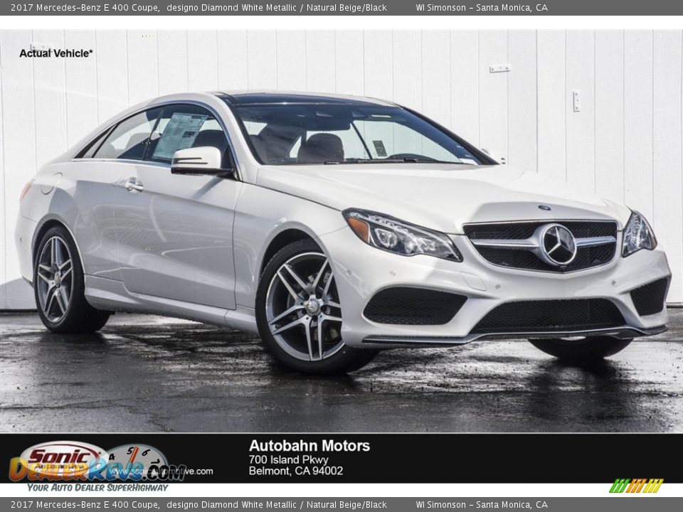 2017 Mercedes-Benz E 400 Coupe designo Diamond White Metallic / Natural Beige/Black Photo #1