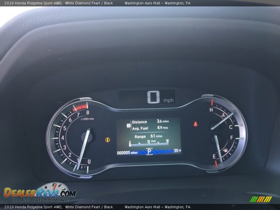 2019 Honda Ridgeline Sport AWD White Diamond Pearl / Black Photo #16