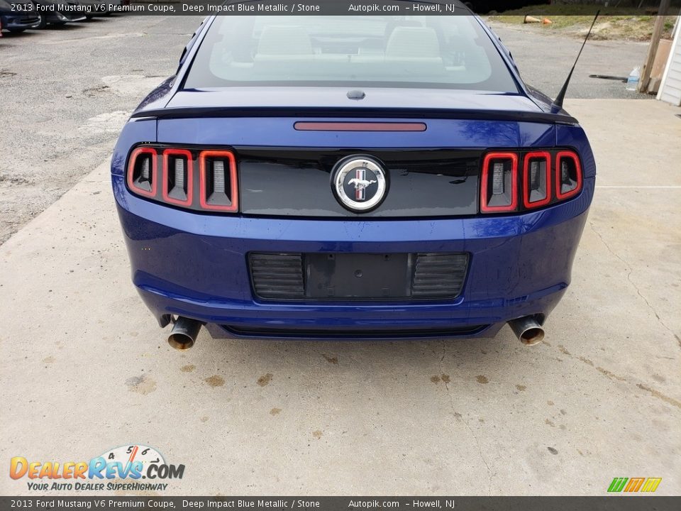 2013 Ford Mustang V6 Premium Coupe Deep Impact Blue Metallic / Stone Photo #4