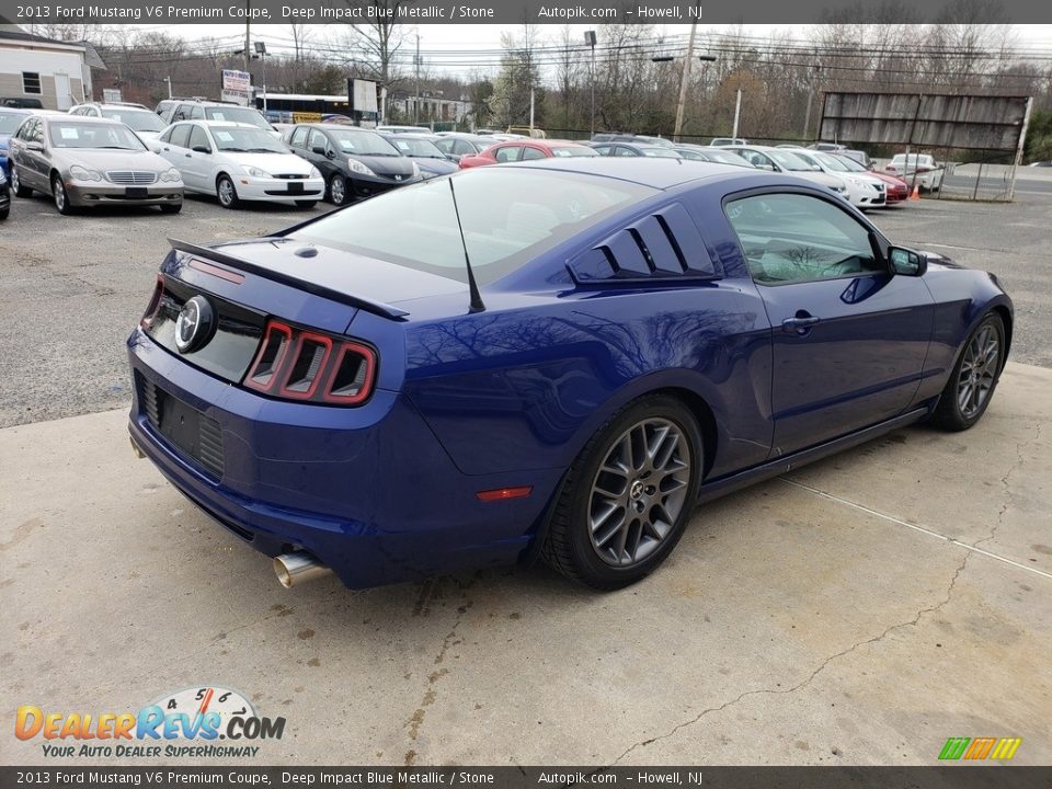 2013 Ford Mustang V6 Premium Coupe Deep Impact Blue Metallic / Stone Photo #5