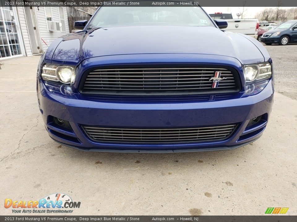 2013 Ford Mustang V6 Premium Coupe Deep Impact Blue Metallic / Stone Photo #8